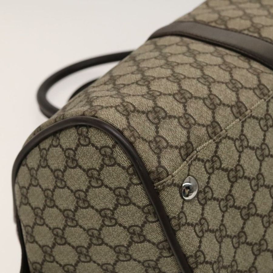 【日本直送】GUCCI GG Supreme 波士頓包 PVC 棕色銀色 108793 正品 ki5734-13