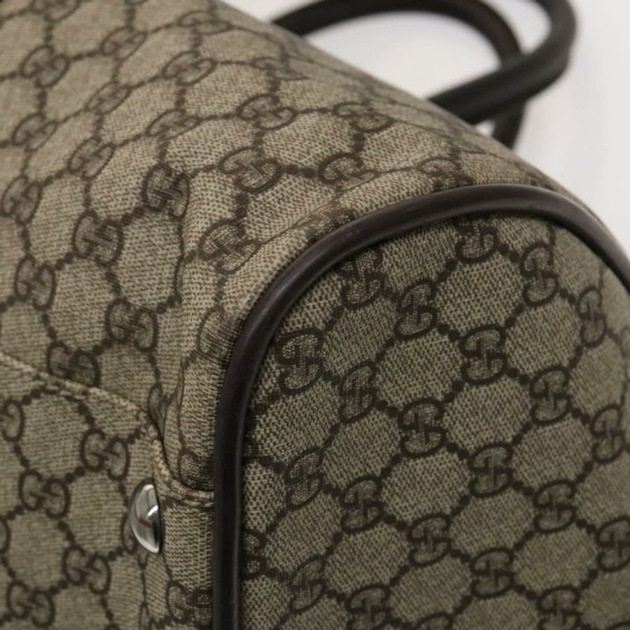 【日本直送】GUCCI GG Supreme 波士頓包 PVC 棕色銀色 108793 正品 ki5734-14