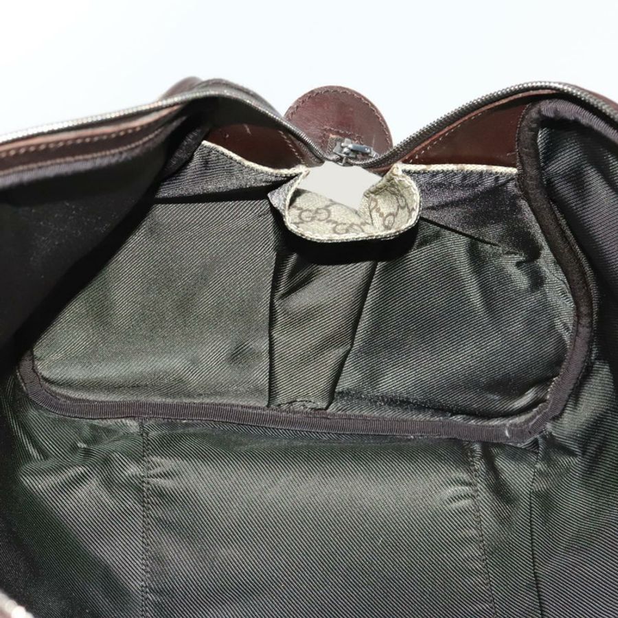 【日本直送】GUCCI GG Supreme 波士頓包 PVC 棕色銀色 108793 正品 ki5734-19