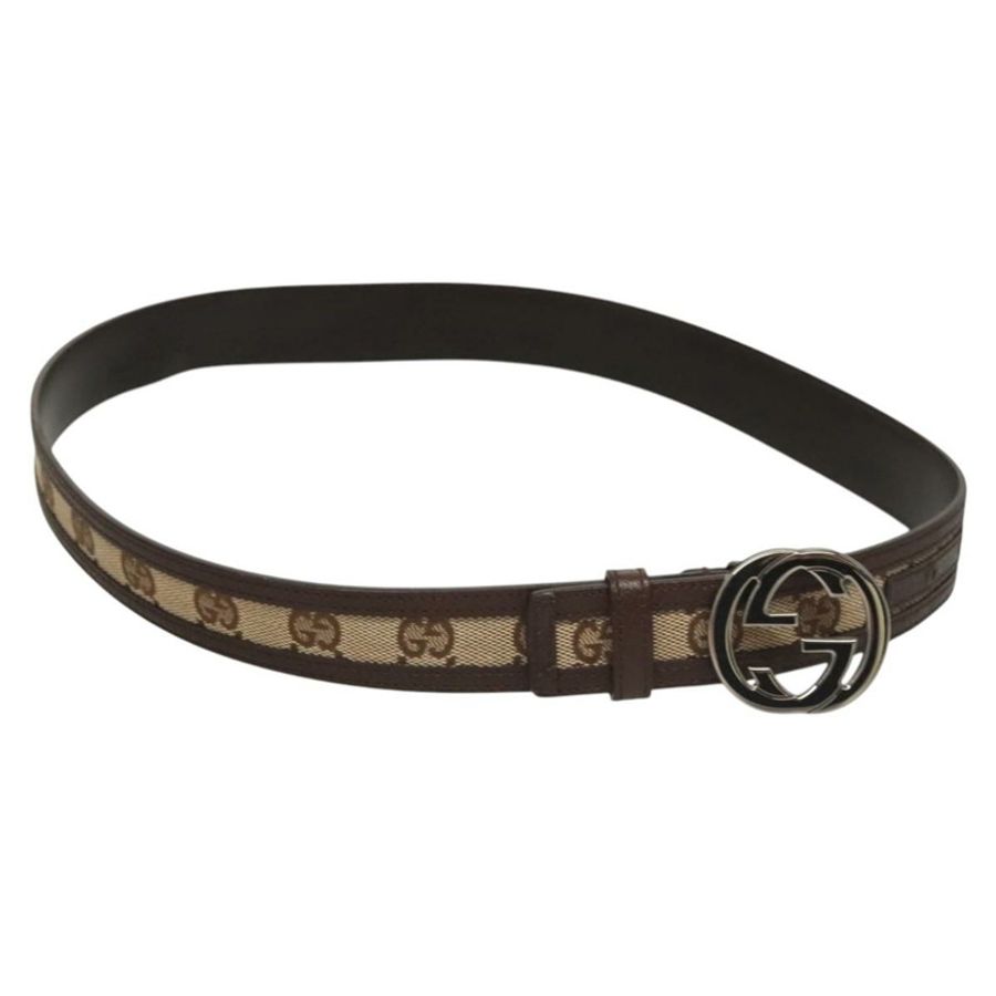 【日本直送】GUCCI GG帆布互扣腰帶 33.5吋 米棕色 114874 正品號 122413-0