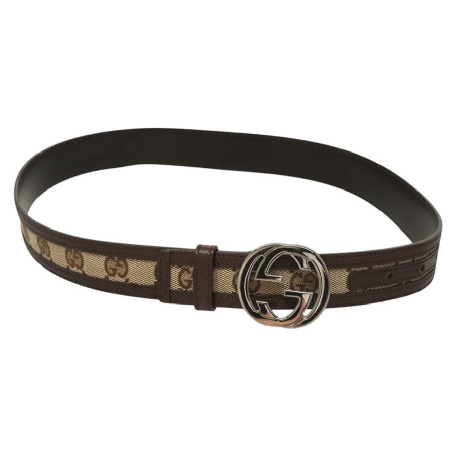 【日本直送】GUCCI GG帆布互扣腰帶 33.5吋 米棕色 114874 正品號 122413-1