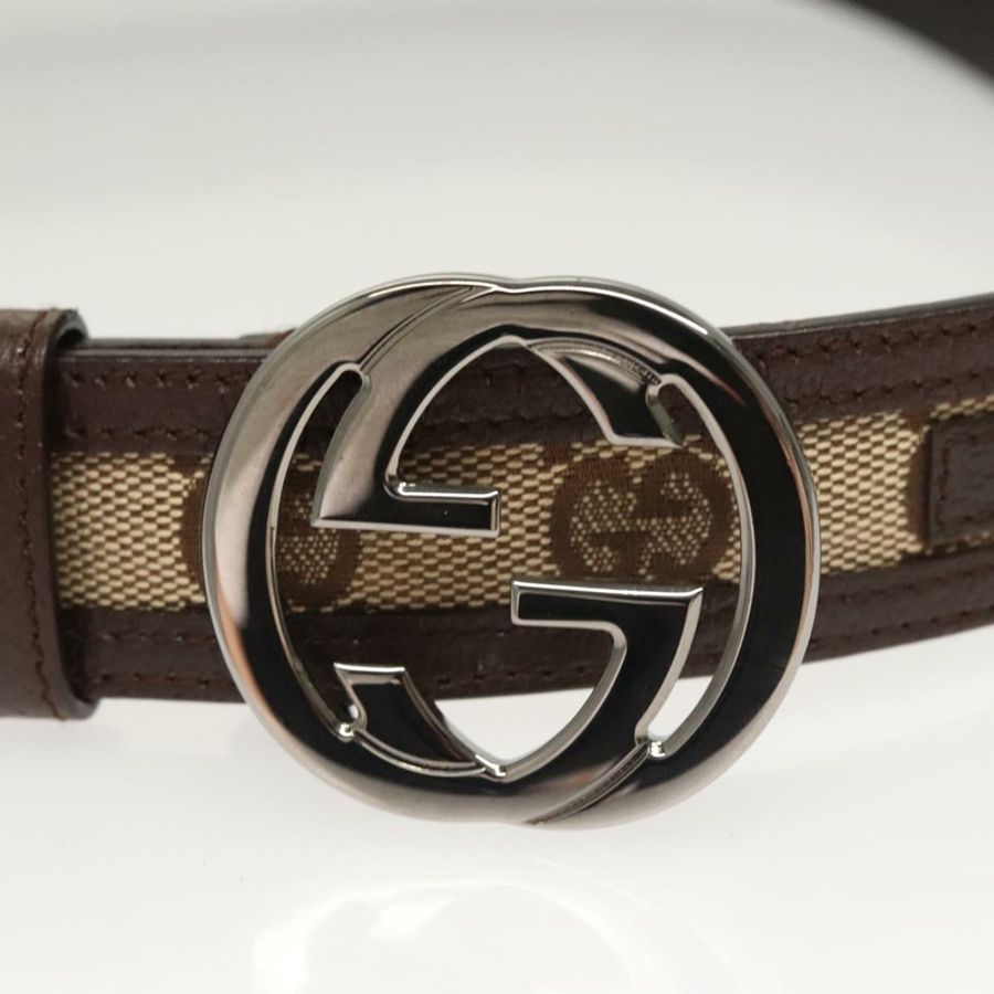 【日本直送】GUCCI GG帆布互扣腰帶 33.5吋 米棕色 114874 正品號 122413-5