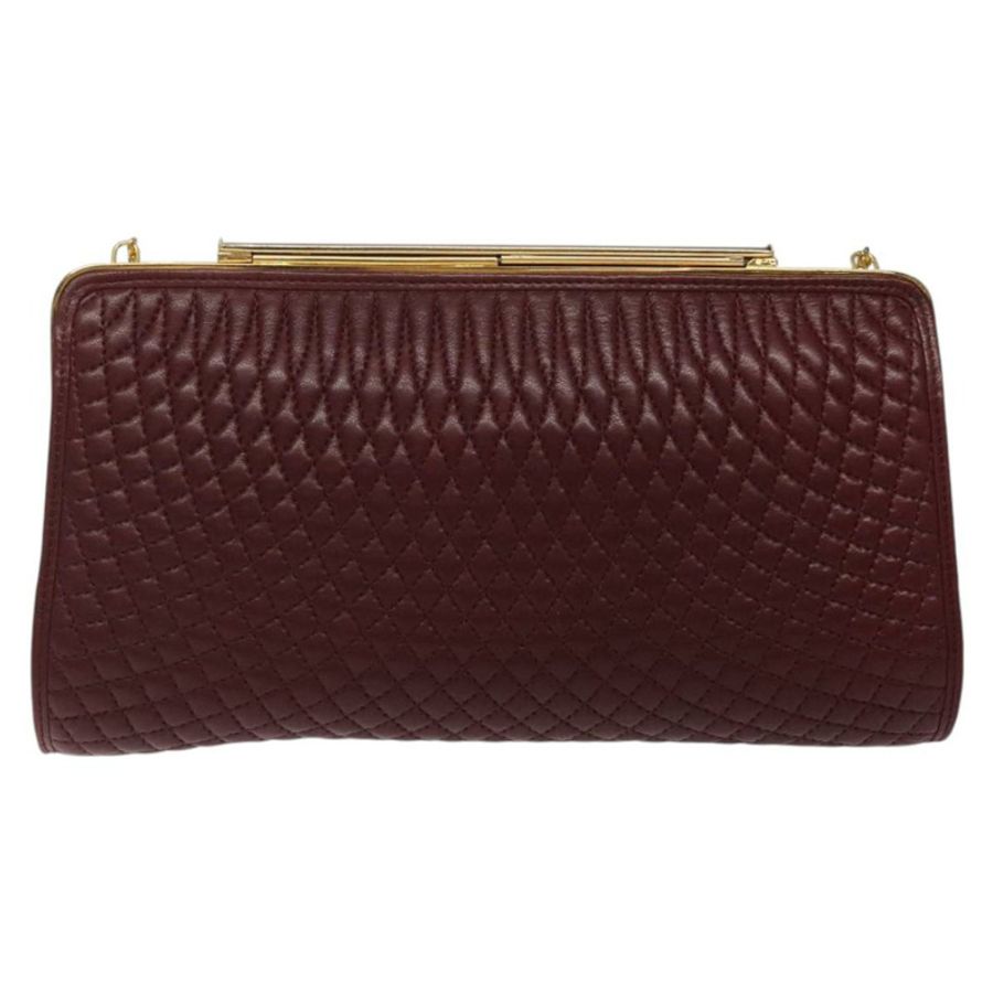 【日本直送】BALLY 絎縫鏈條單肩包 皮革 波爾多金 正品 123134-1