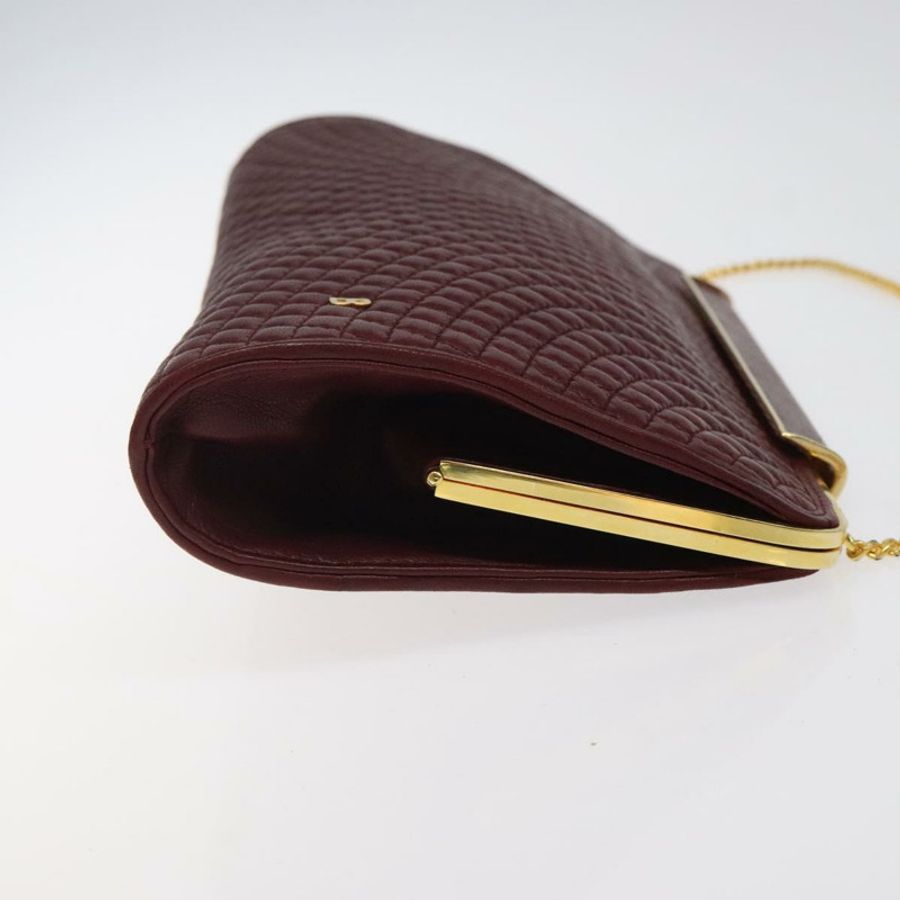 【日本直送】BALLY 絎縫鏈條單肩包 皮革 波爾多金 正品 123134-2