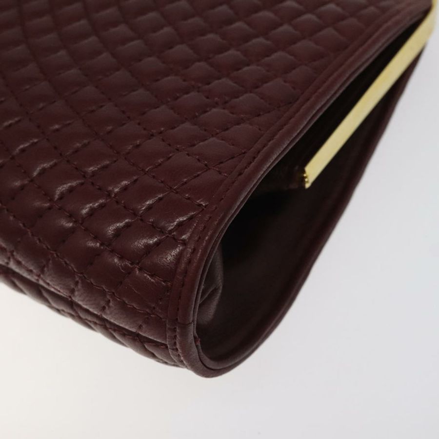 【日本直送】BALLY 絎縫鏈條單肩包 皮革 波爾多金 正品 123134-15