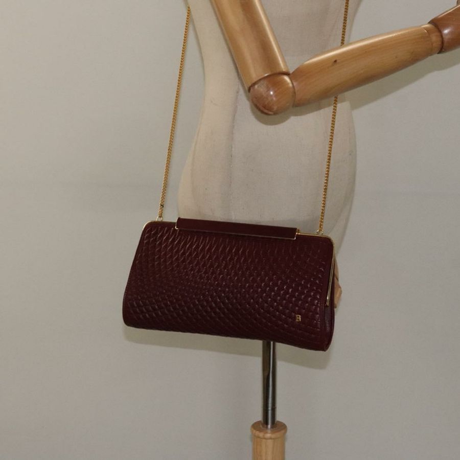 【日本直送】BALLY 絎縫鏈條單肩包 皮革 波爾多金 正品 123134-22