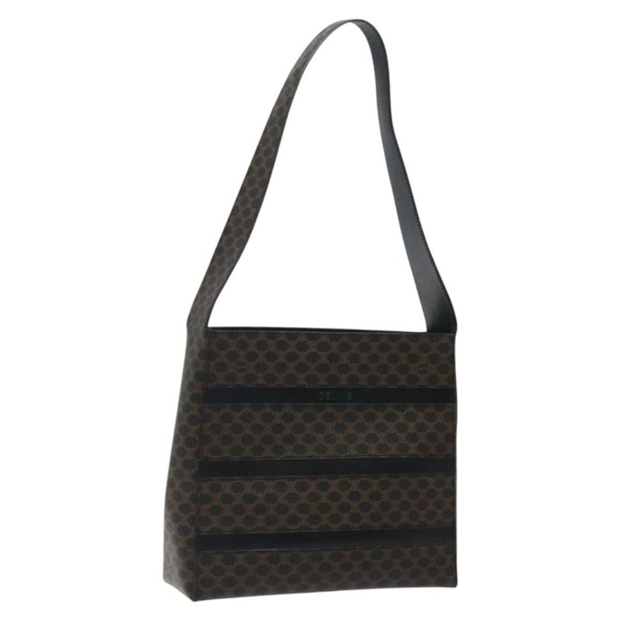 【日本直送】CELINE Macadam帆布肩背包 PVC皮革 黑色 金色 正品 yk18139-0