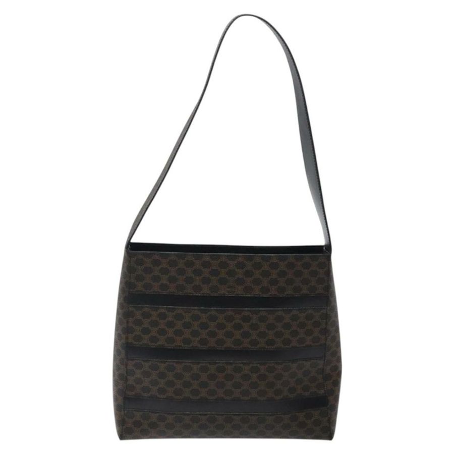 【日本直送】CELINE Macadam帆布肩背包 PVC皮革 黑色 金色 正品 yk18139-1