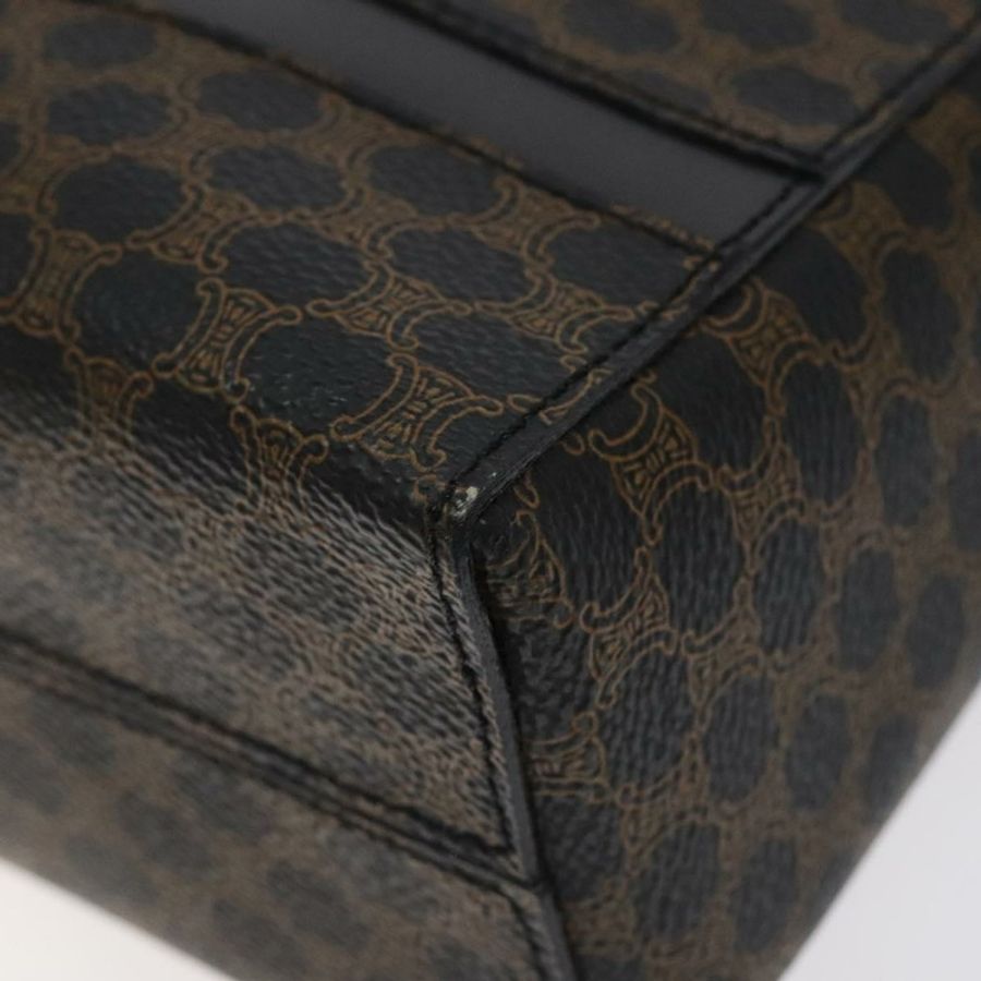 【日本直送】CELINE Macadam帆布肩背包 PVC皮革 黑色 金色 正品 yk18139-8
