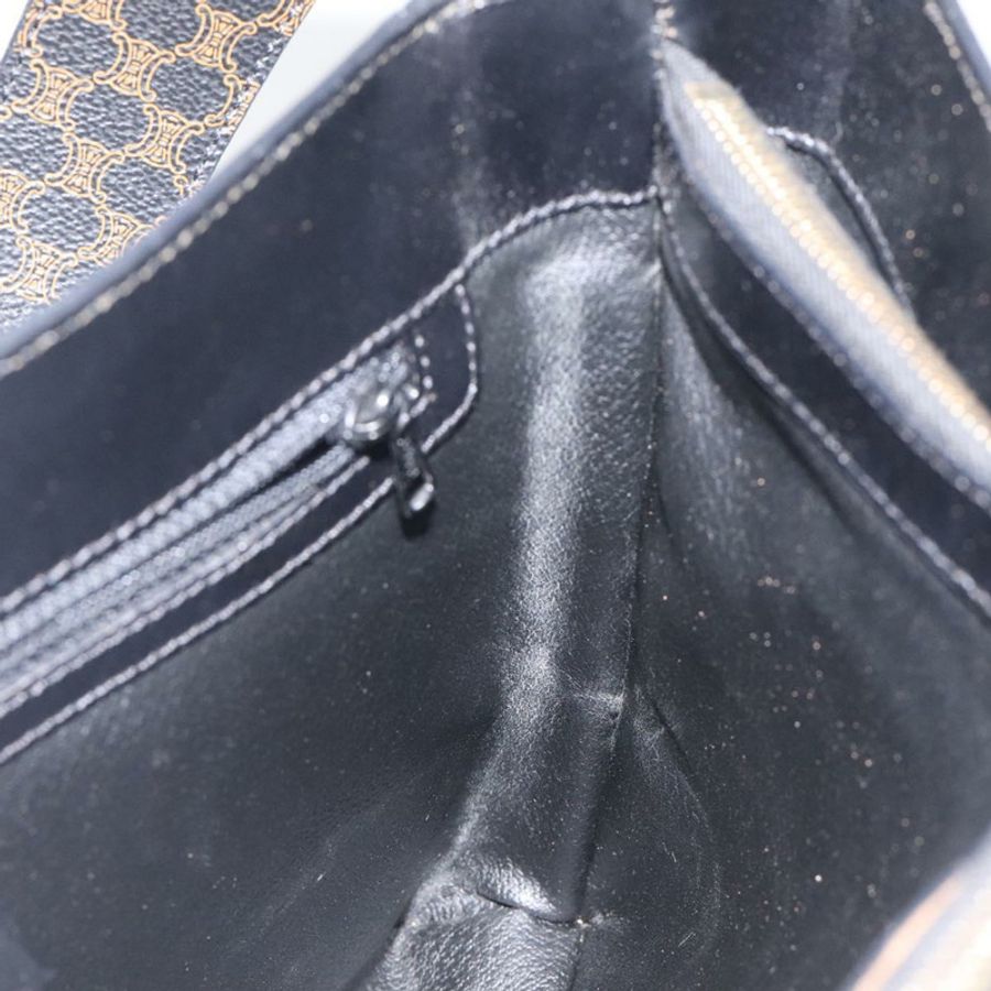 【日本直送】CELINE Macadam帆布肩背包 PVC皮革 黑色 金色 正品 yk18139-17
