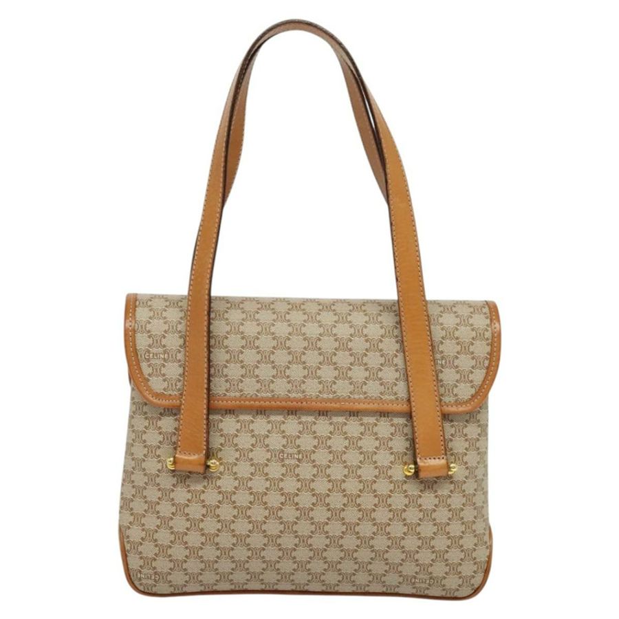【日本直送】CELINE Macadam帆布手提包 PVC 米色 金色 正品 sw601-1
