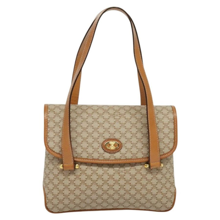【日本直送】CELINE Macadam帆布手提包 PVC 米色 金色 正品 sw601-12