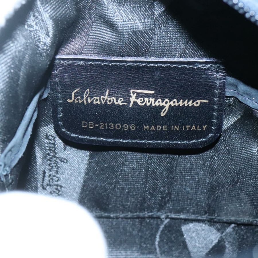 【日本直送】Salvatore Ferragamo Vala 肩背包 麂皮 海軍藍 金色 正品 gh061-10