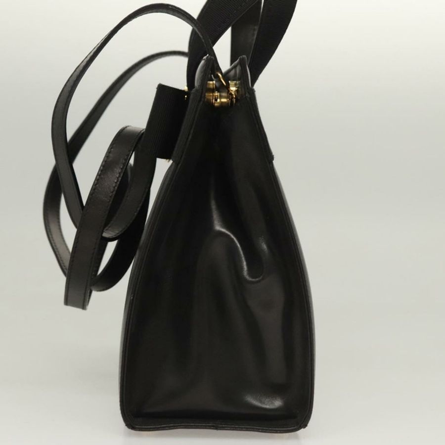 【日本直送】Salvatore Ferragamo Vala 手提包 皮革 2way 黑色 金色 正品 gh079-2