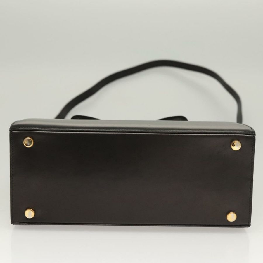【日本直送】Salvatore Ferragamo Vala 手提包 皮革 2way 黑色 金色 正品 gh079-4