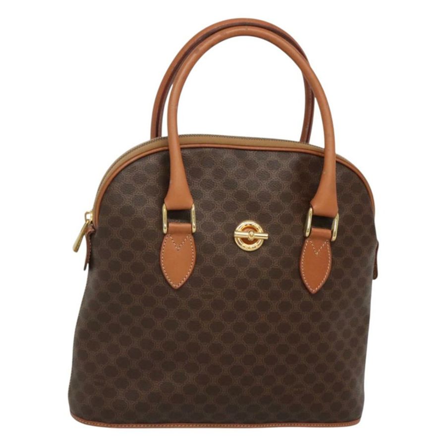 【日本直送】CELINE Macadam帆布手提包 PVC皮革 棕色 金色 正品 gh019-0