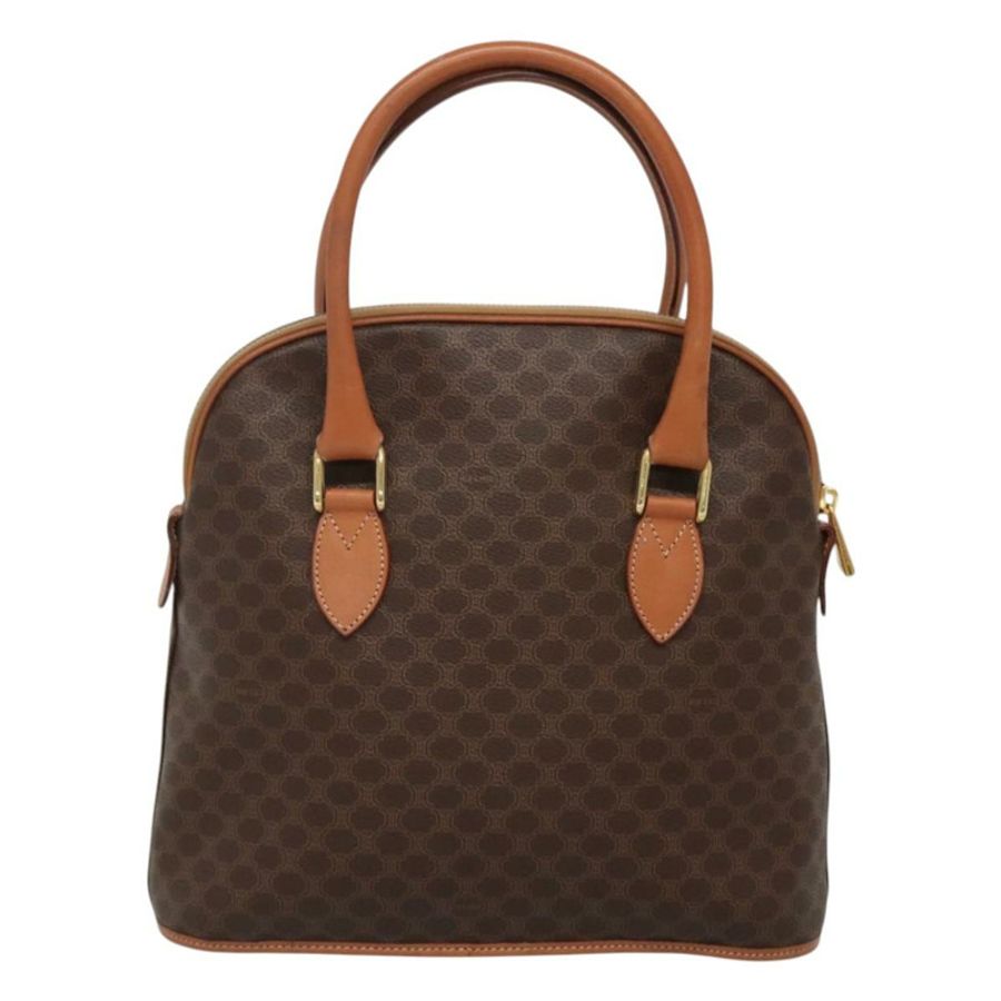 【日本直送】CELINE Macadam帆布手提包 PVC皮革 棕色 金色 正品 gh019-1
