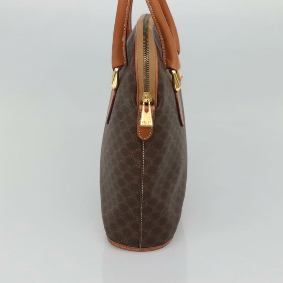 【日本直送】CELINE Macadam帆布手提包 PVC皮革 棕色 金色 正品 gh019-2