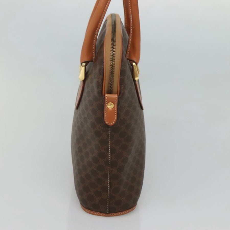 【日本直送】CELINE Macadam帆布手提包 PVC皮革 棕色 金色 正品 gh019-3