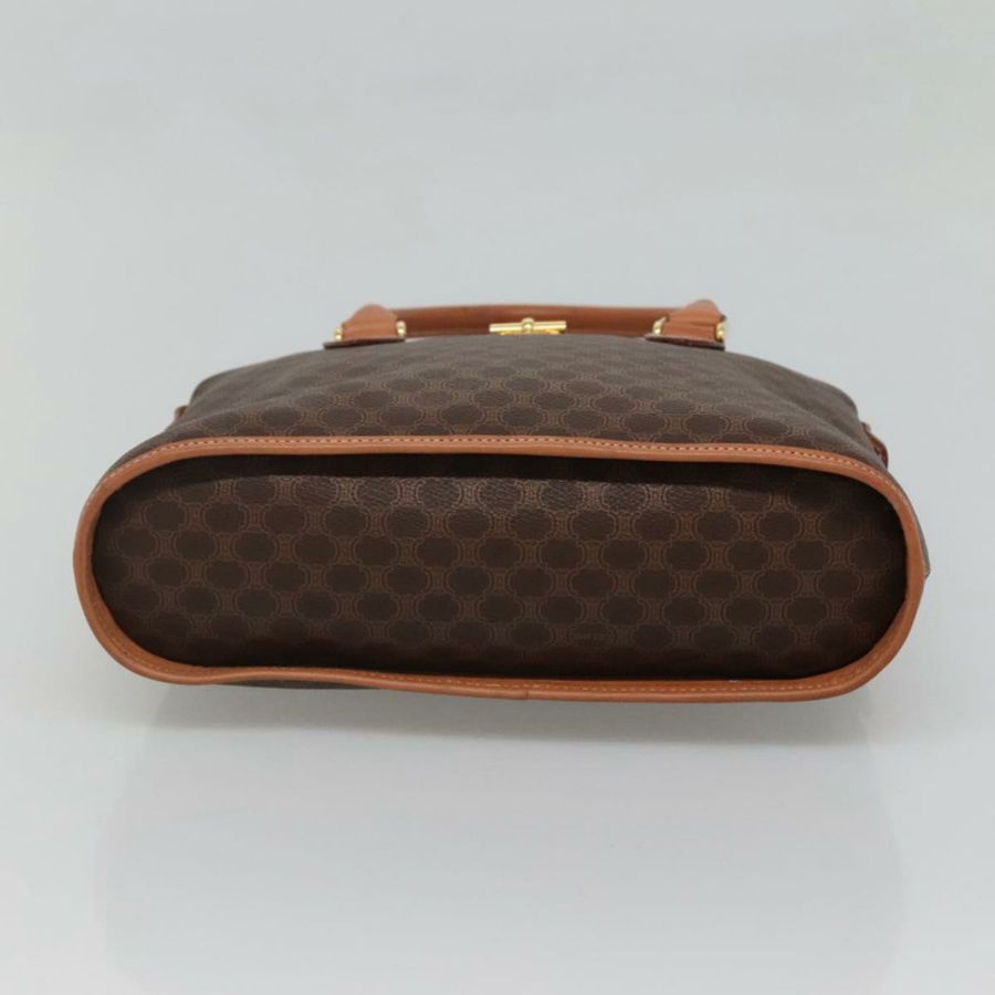 【日本直送】CELINE Macadam帆布手提包 PVC皮革 棕色 金色 正品 gh019-4
