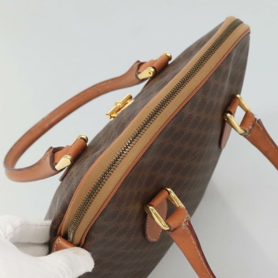 【日本直送】CELINE Macadam帆布手提包 PVC皮革 棕色 金色 正品 gh019-5