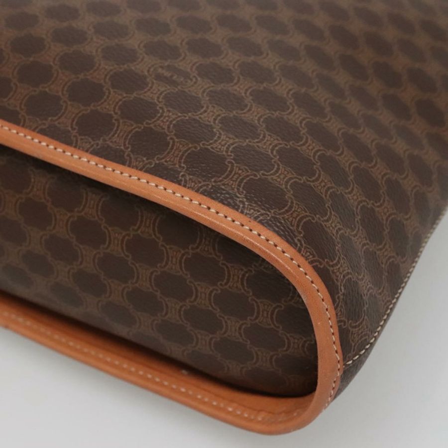 【日本直送】CELINE Macadam帆布手提包 PVC皮革 棕色 金色 正品 gh019-8