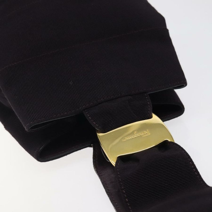 【日本直送】Salvatore Ferragamo Vala 手提包 帆布 紫色 金邊 正品 gh154-5