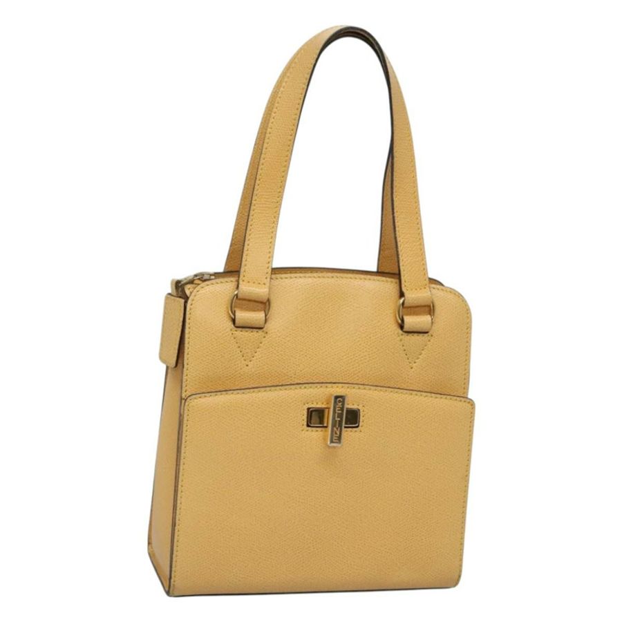 【日本直送】CELINE 手提包 皮革 黃色 金色 正品 123851-0
