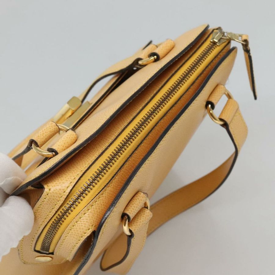 【日本直送】CELINE 手提包 皮革 黃色 金色 正品 123851-5