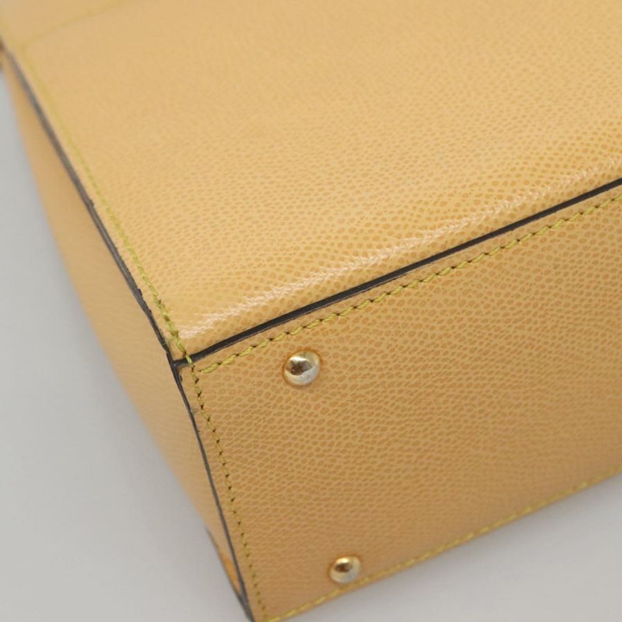 【日本直送】CELINE 手提包 皮革 黃色 金色 正品 123851-13