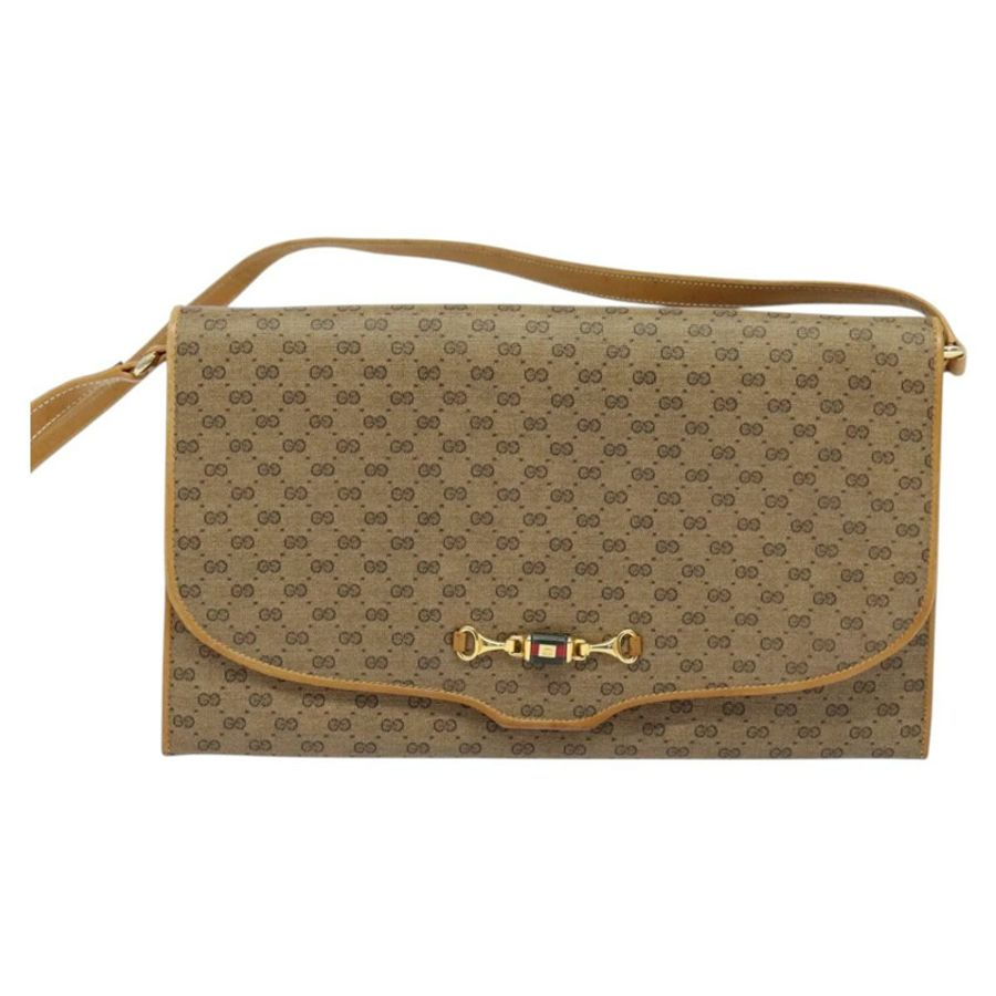 【日本直送】GUCCI Micro GG Supreme 單肩包 PVC 米色 金色 正品 BA1958-12