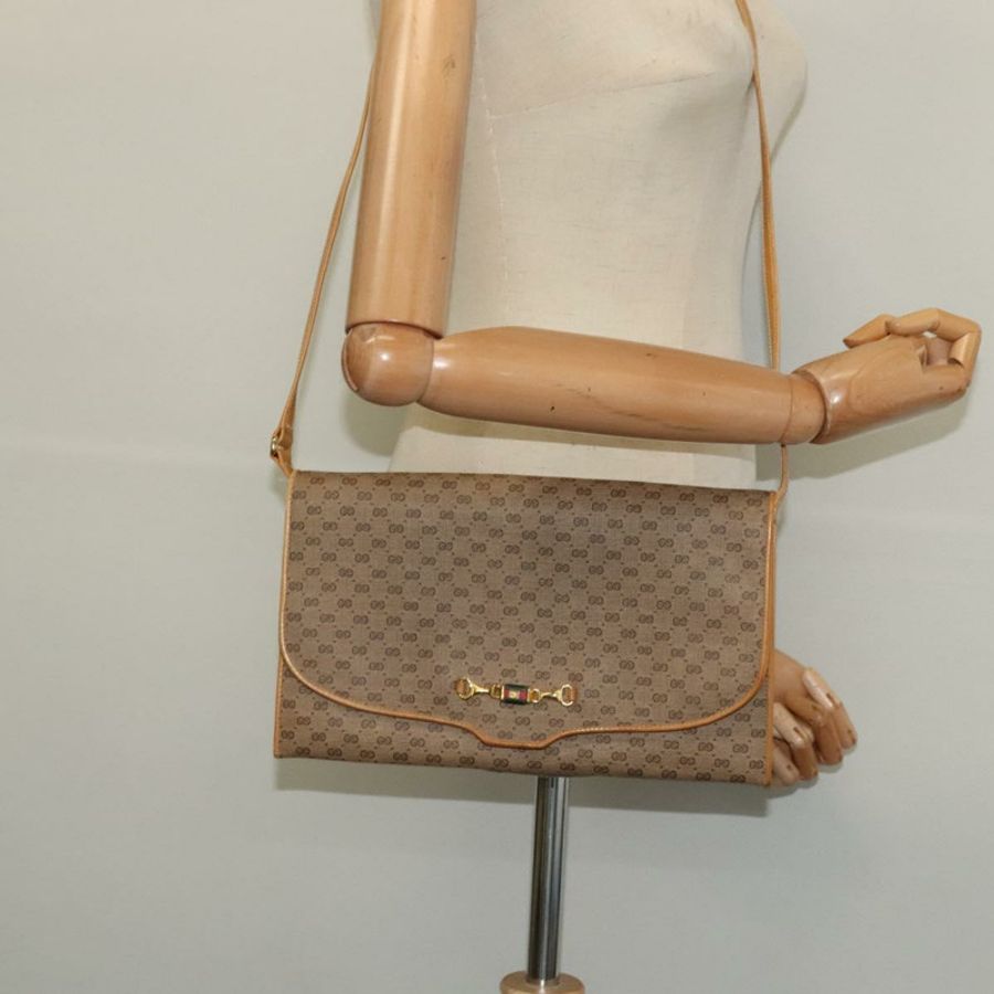 【日本直送】GUCCI Micro GG Supreme 單肩包 PVC 米色 金色 正品 BA1958-21