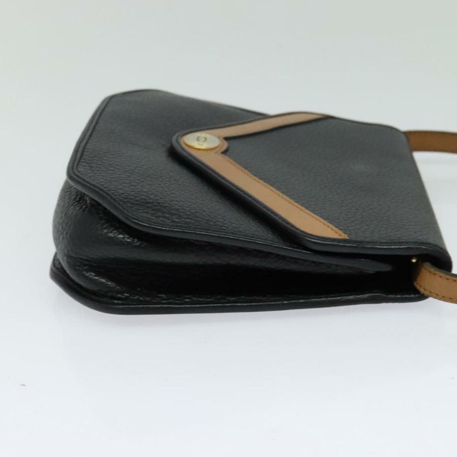 【日本直送】Christian Dior 黑色金色皮革肩背包,正品 BA2043-3
