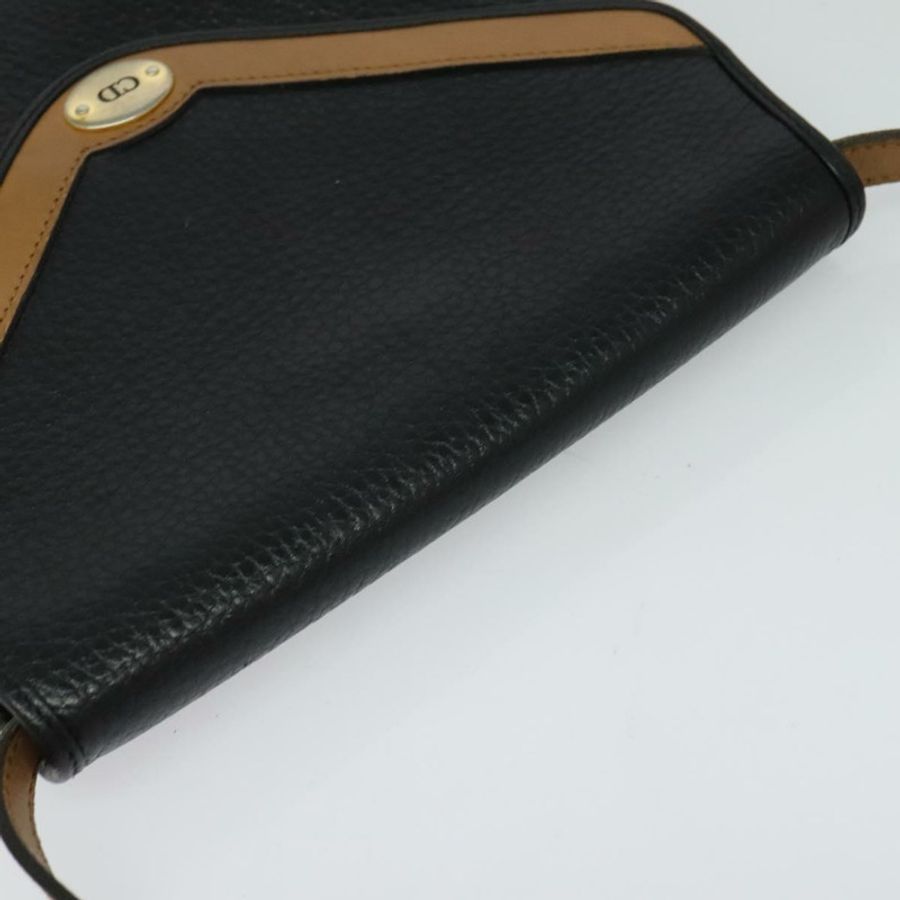 【日本直送】Christian Dior 黑色金色皮革肩背包,正品 BA2043-5