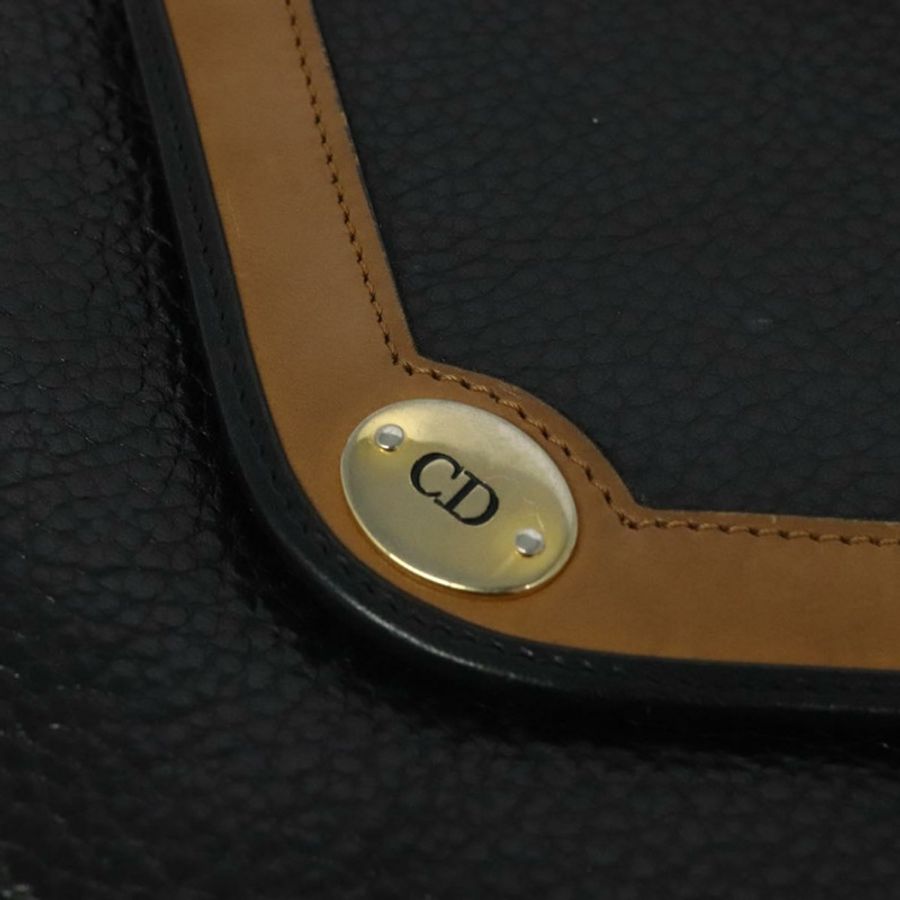 【日本直送】Christian Dior 黑色金色皮革肩背包,正品 BA2043-16