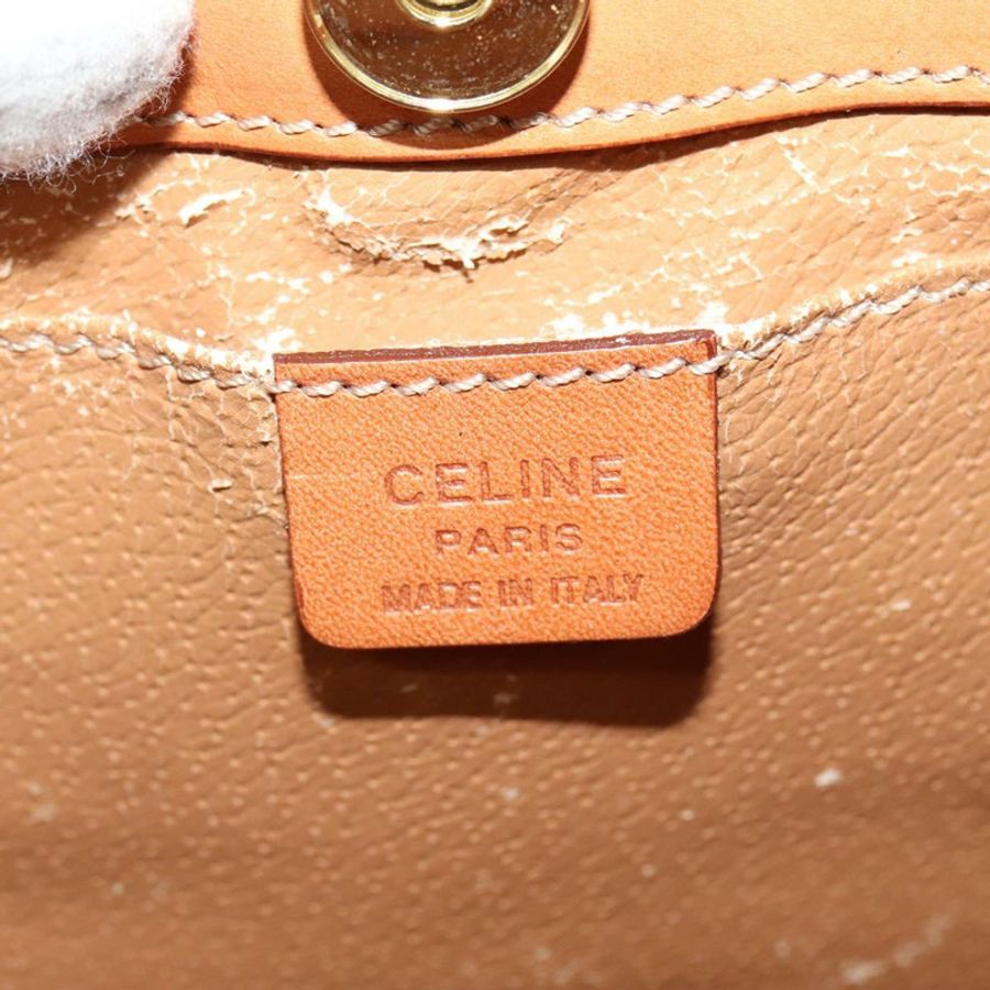 【日本直送】CELINE Macadam帆布雙肩包 PVC皮革 棕色 金色 正品 124609-17