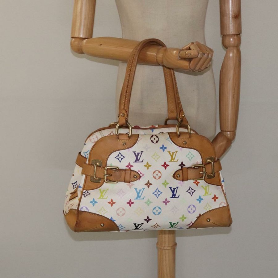 【日本直送】路易威登 Monogram Multicolor Claudia 手提包 白色 M40193 LV 正品 123990-21