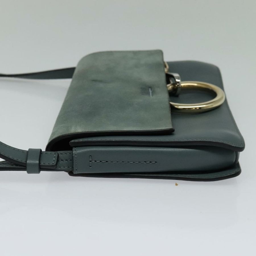 【日本直送】Chloe Fay 肩背包 麂皮 藍色 金色 正品 BA1916-2