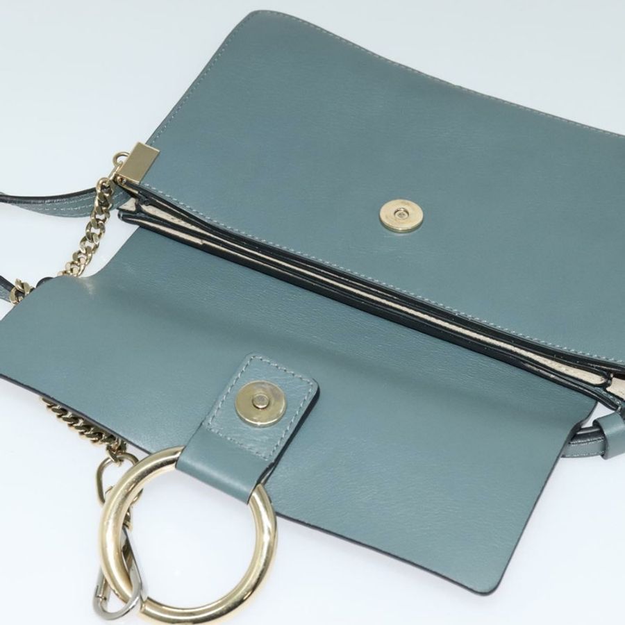 【日本直送】Chloe Fay 肩背包 麂皮 藍色 金色 正品 BA1916-9