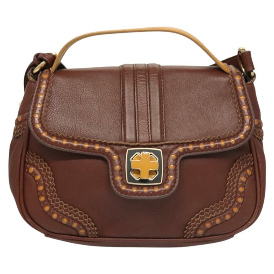 【日本直送】BALLY 手提包 皮革 兩用 棕色 金色 正品 123408-12
