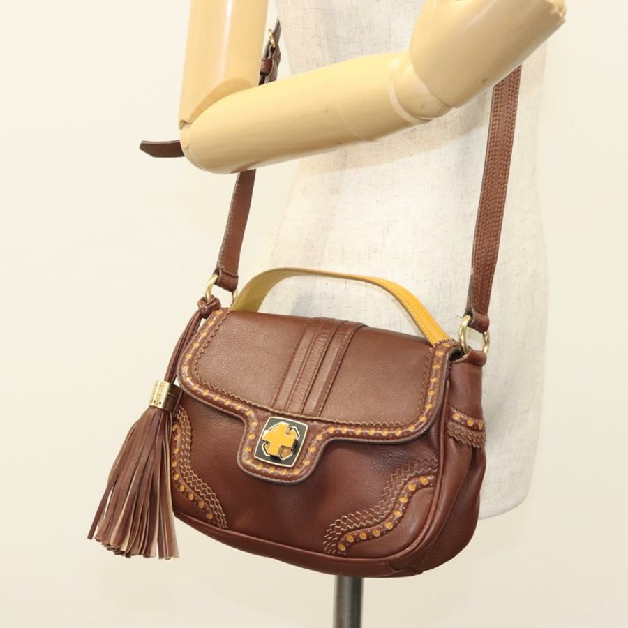 【日本直送】BALLY 手提包 皮革 兩用 棕色 金色 正品 123408-24