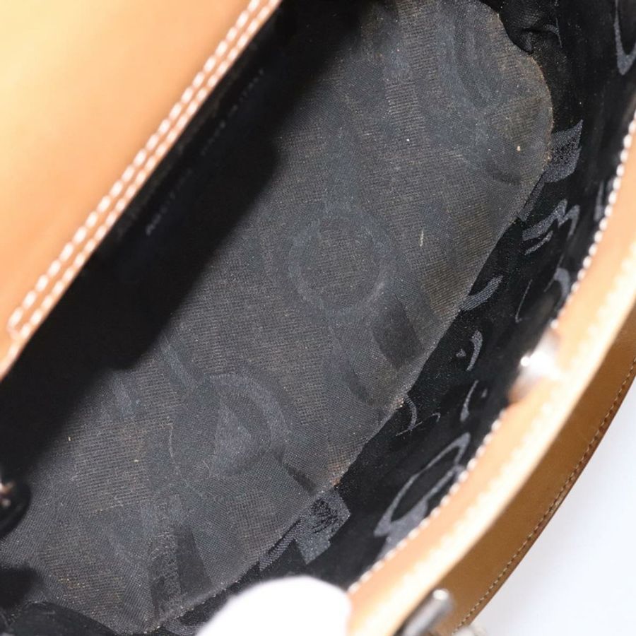 【日本直送】Salvatore Ferragamo Gancini 手提包 皮革 兩用 米色 銀色 正品 122976-10
