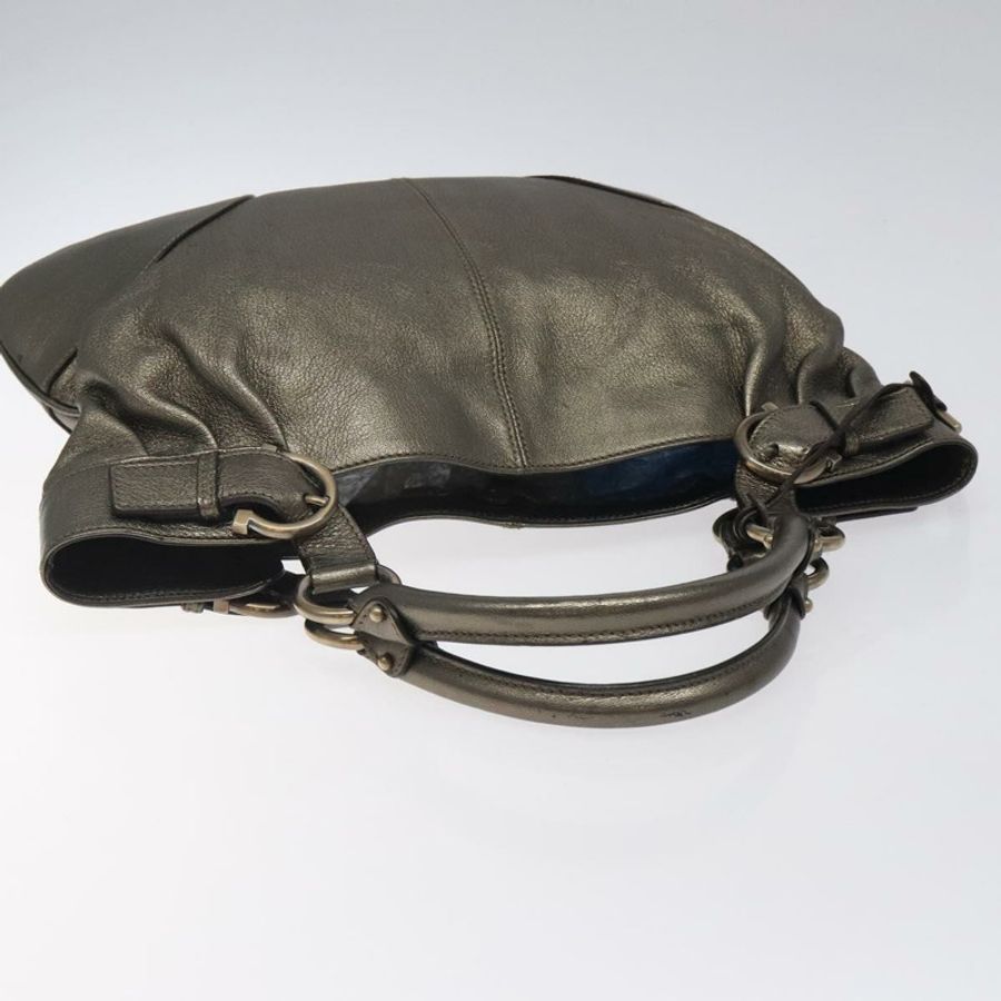 【日本直送】Salvatore Ferragamo Gancini 手提包 皮革 銀色 正品 123071-5