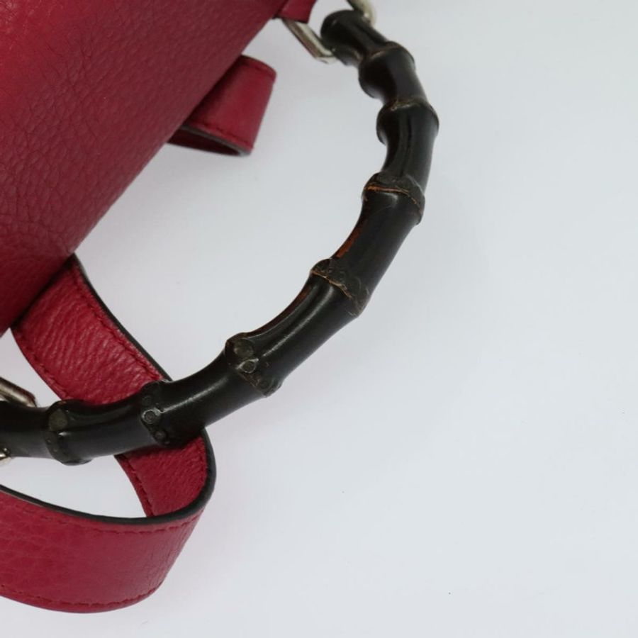 【日本直送】GUCCI 竹編雙肩包 皮革 暢貨中心 粉紅色 370833 正品 bs25742-6