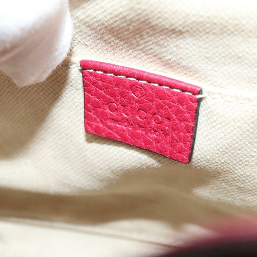 【日本直送】GUCCI 竹編雙肩包 皮革 暢貨中心 粉紅色 370833 正品 bs25742-17
