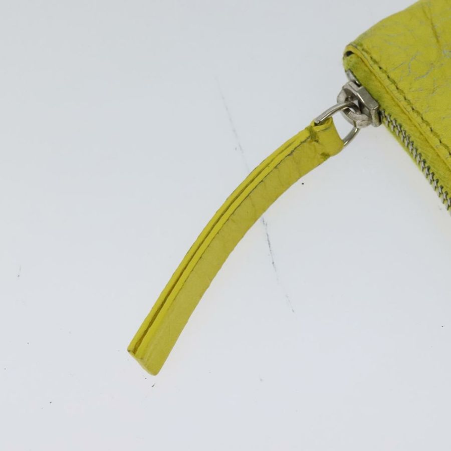 【日本直送】BALENCIAGA 超市手拿包 皮革 黃色 銀色 506794 正品 123043-7