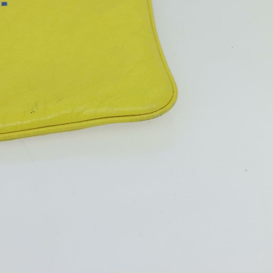 【日本直送】BALENCIAGA 超市手拿包 皮革 黃色 銀色 506794 正品 123043-13
