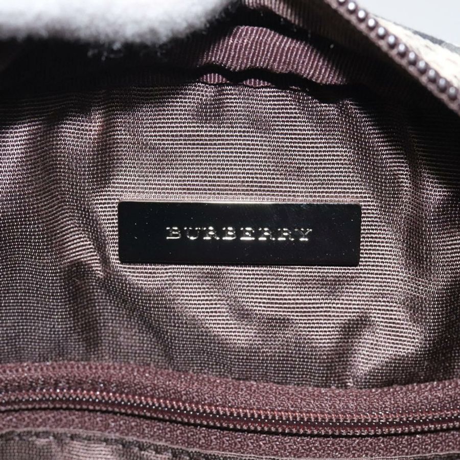 【日本直送】BURBERRY Nova 格紋手提包 帆布 米色 銀色 正品 am8470-9