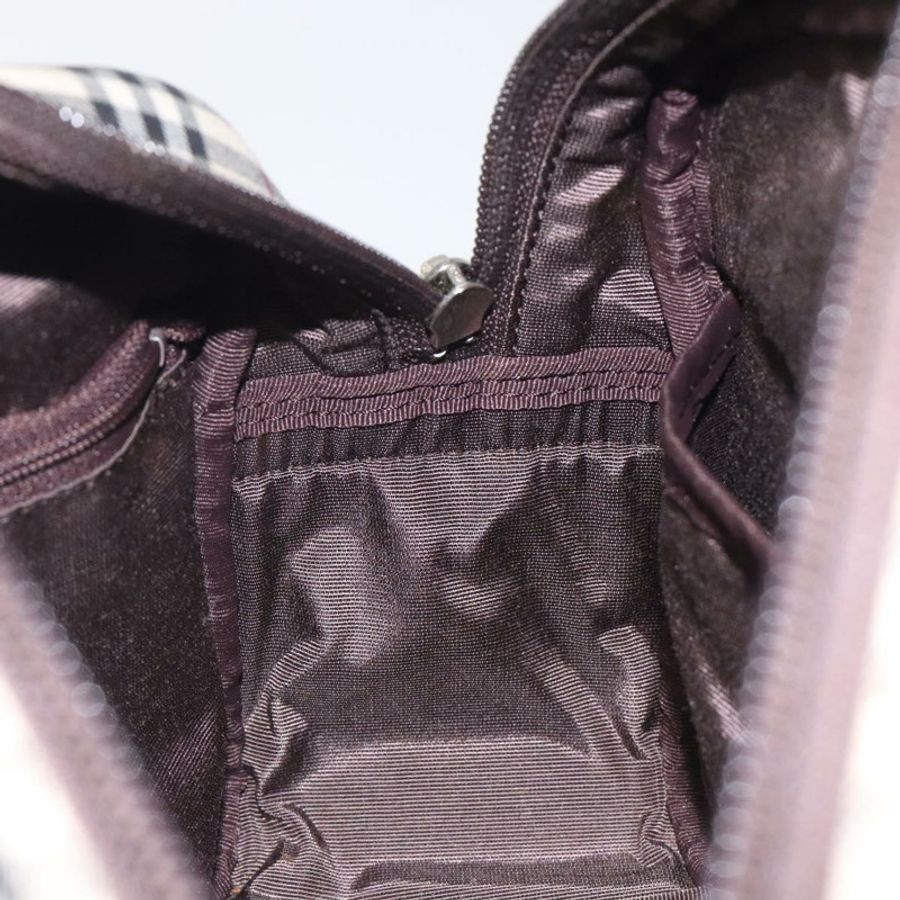 【日本直送】BURBERRY Nova 格紋手提包 帆布 米色 銀色 正品 am8470-17