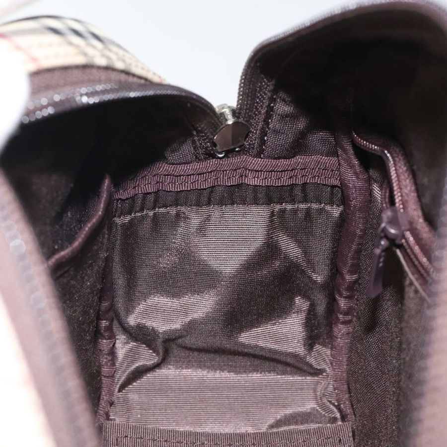 【日本直送】BURBERRY Nova 格紋手提包 帆布 米色 銀色 正品 am8470-18